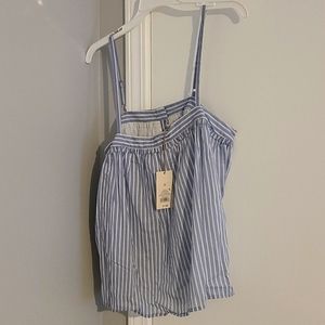 A new day blue white striped tank